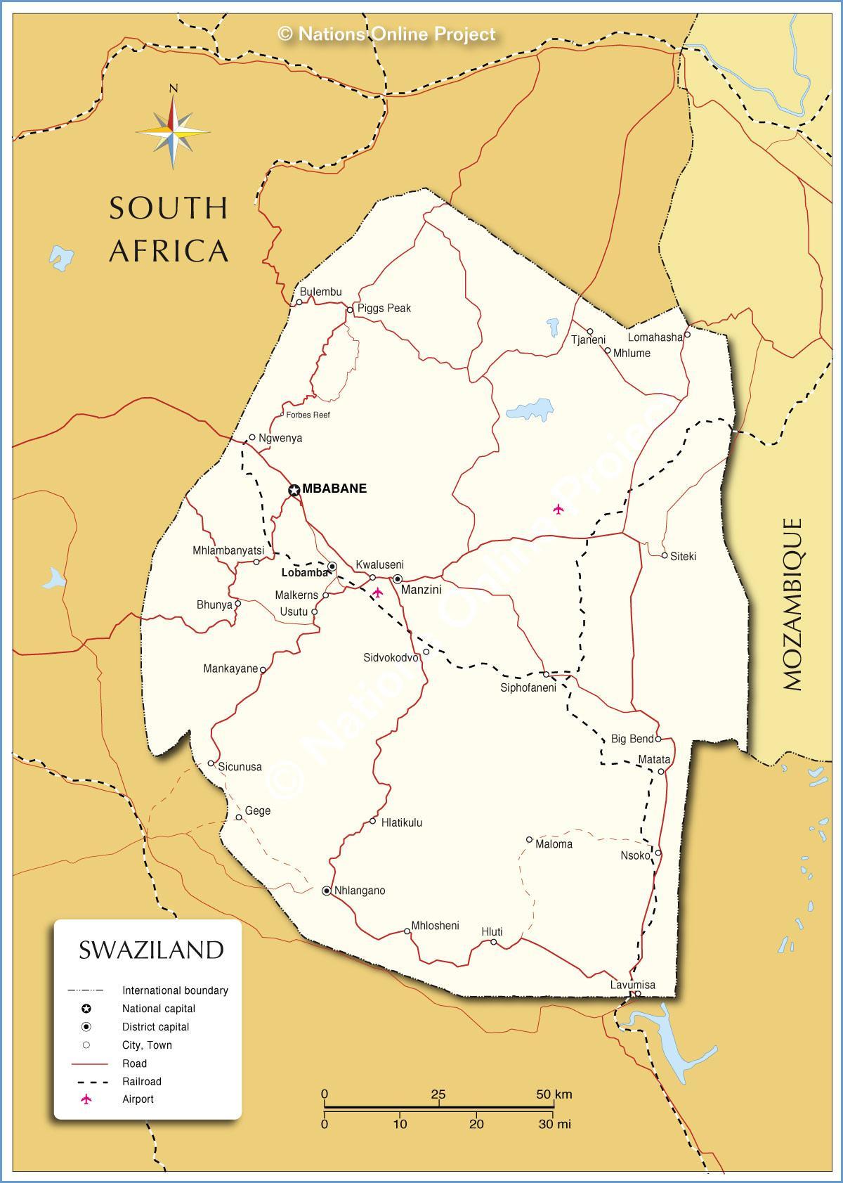რუკა nhlangano სვაზილენდი