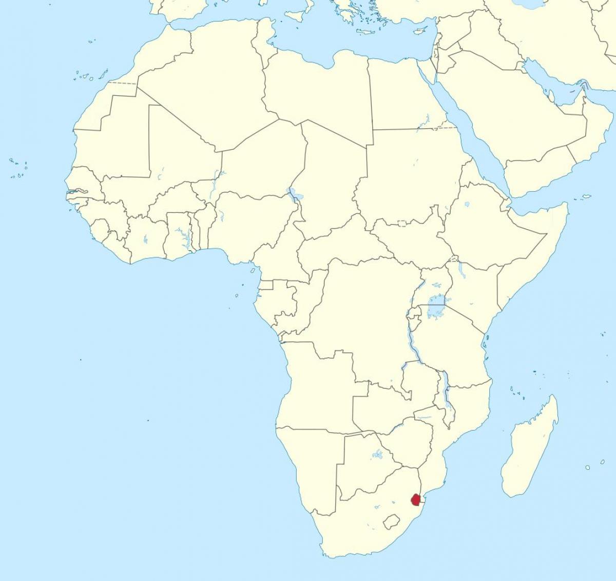 რუკა სვაზილენდი აფრიკაში